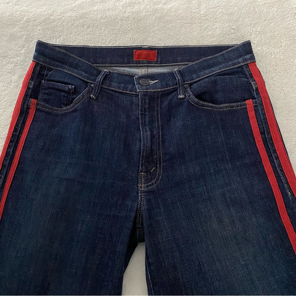 MOTHER High Rise Jeans with Red Stripe - Picture 3 of 9